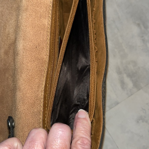 Patricia Nash New without tags  Crossbody bag  tooled Leather  bronze brown mint - Picture 10 of 17